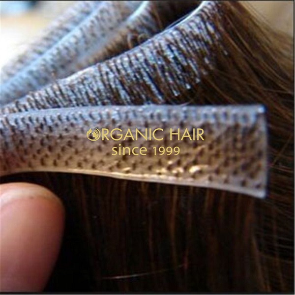 Wholesale  PU skin weft hair extensions 100% hand tied remy hair GT09