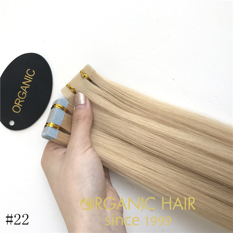 wholesaler golden blond color tape in hair extensions rb69