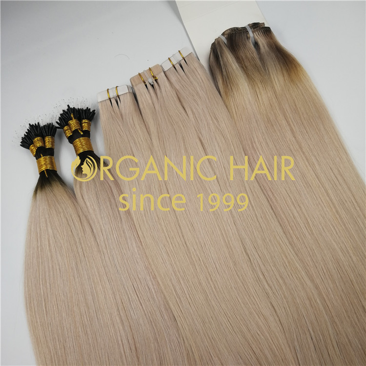 Wholesaler ashy blond color tape in hair extensions RB70