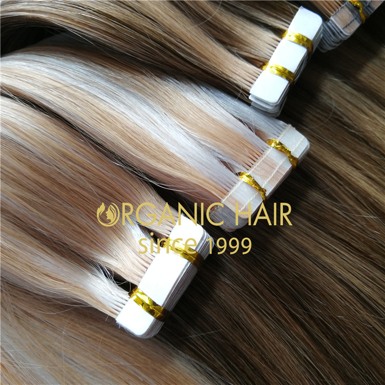 Top quality tape in hair extensions with line rb44
