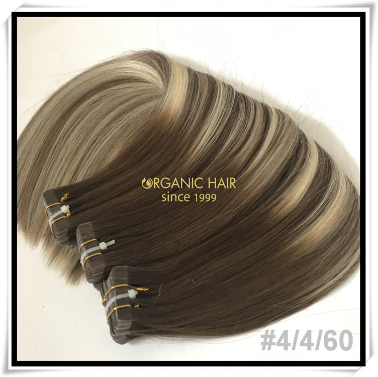 Dark color custom color tape in hair extension C021