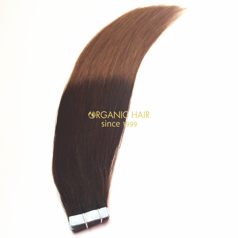 Ombre hair tape in remy real human hair extensions