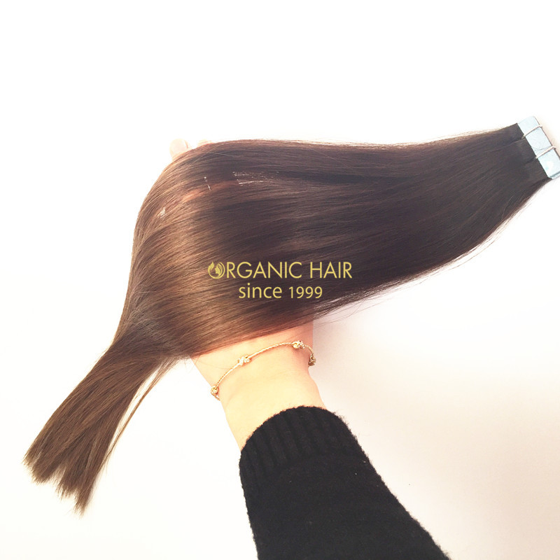 Ombre color high quality tape in hair extensions