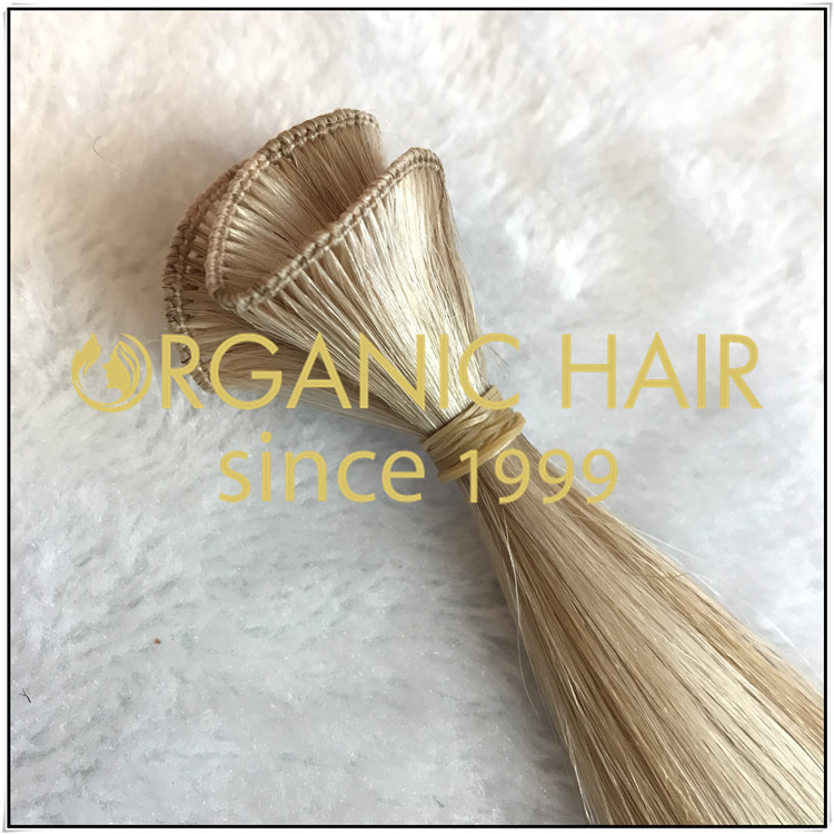 Thin weft hand tied weft hair extensions C017