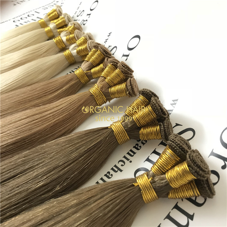 Wholesale best human hand tied weft hair extensions V95