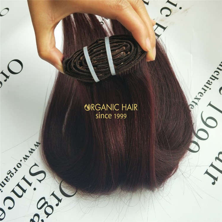Wholesale straight thick clip in hair extensions V09