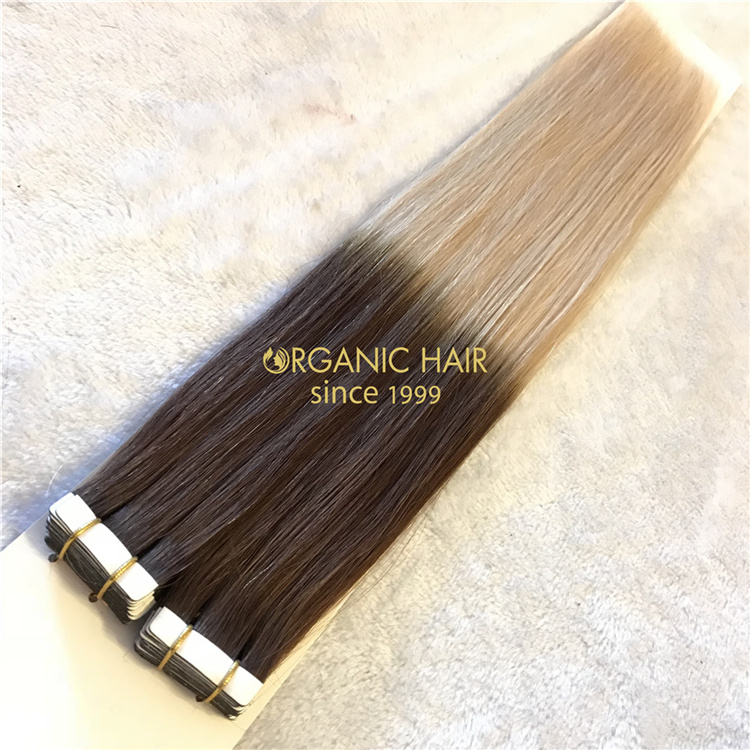 Wholesale virgin full cuticle intact tape in hair extensions V71