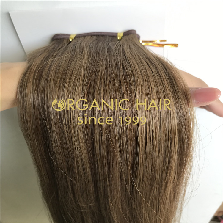 Brown piano color hybrid weft extensions H313