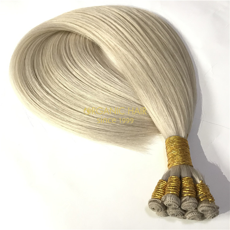 Wholesale best remy hand tied hair weft V24