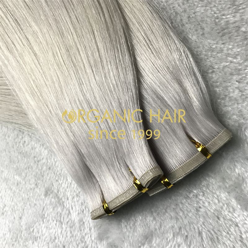 Best silver durable seamless remy human hair extensions supply V101