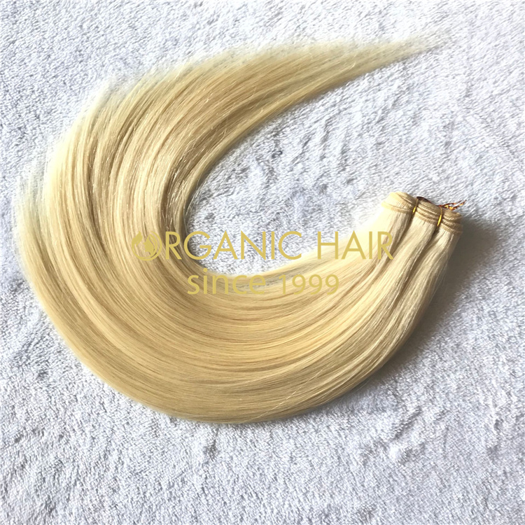 Wholesale best blonde human machine weft V41