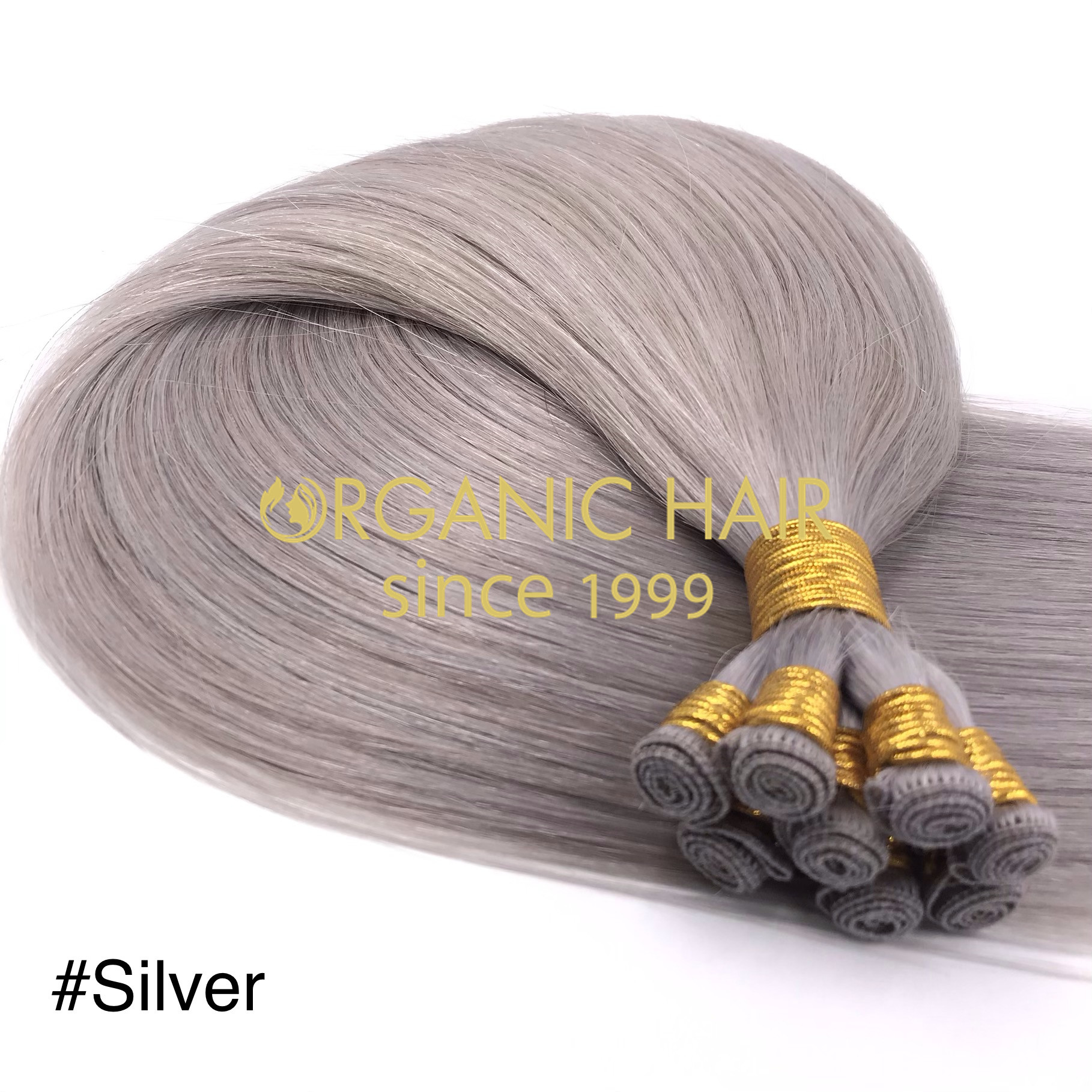 Wholesale sliver color human handtied wefts J03