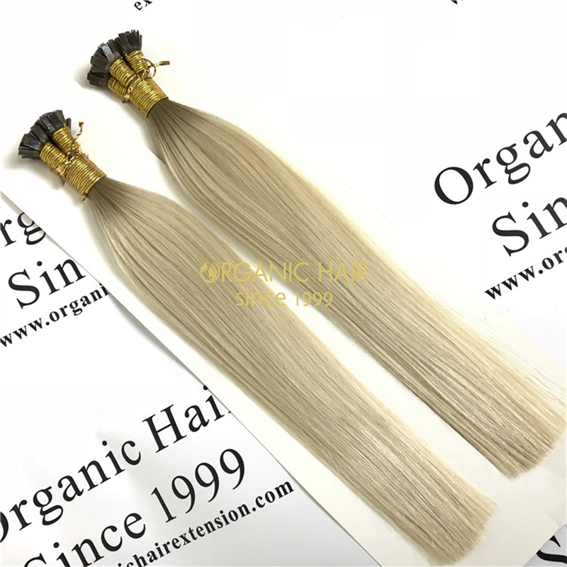 Full cuticle remy human flat tip hair ectensions supply V111