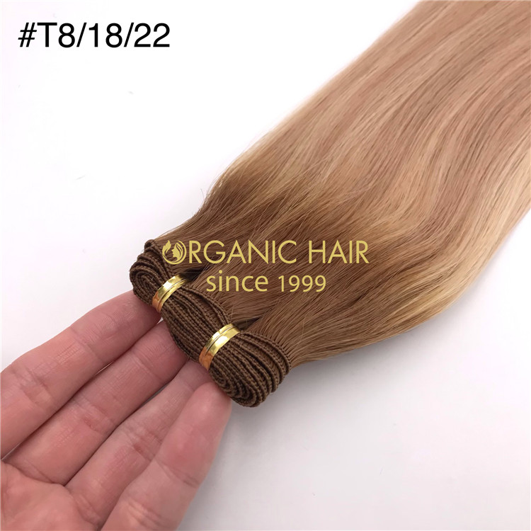 Wholesale customized color human hand tied wefts #T8/18/22 X349 