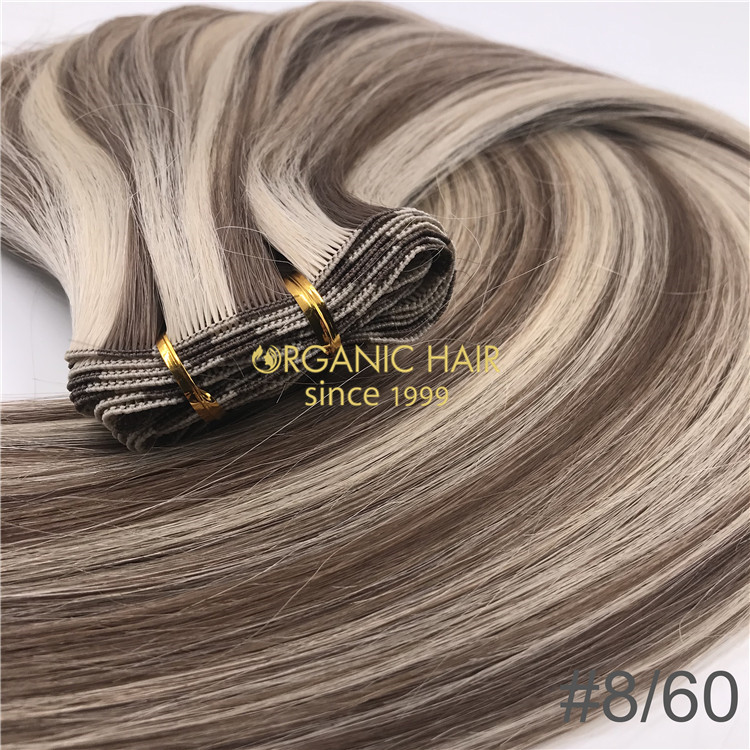 Wholesale human piano color #8/60 hand tied wefts X304