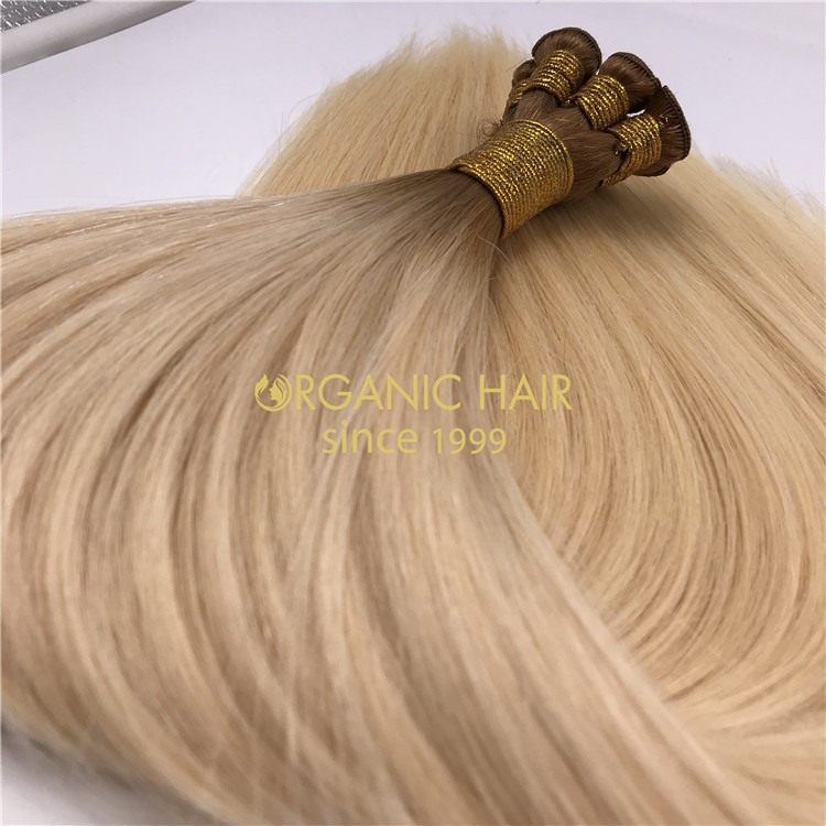Hot sale human rooted color hand tied wefts hair extensions X310