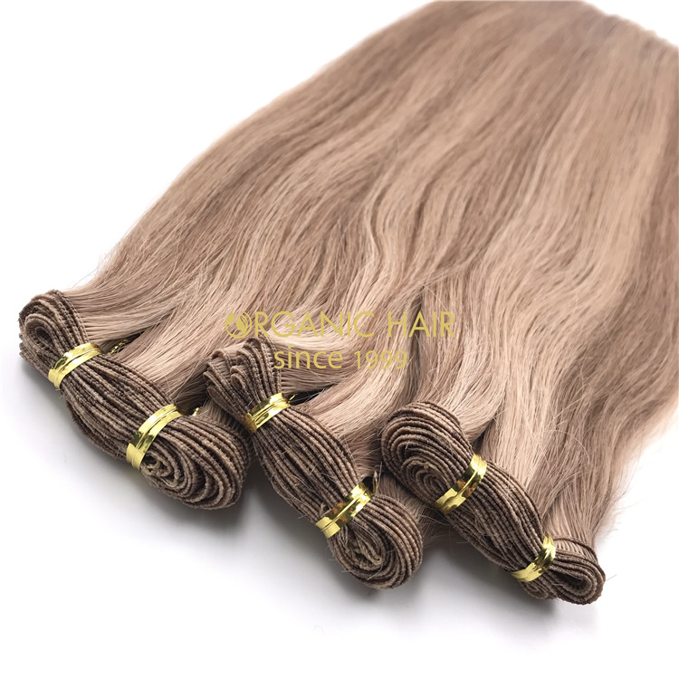 Wholesale human hand tied wefts piano color #10/16 X312