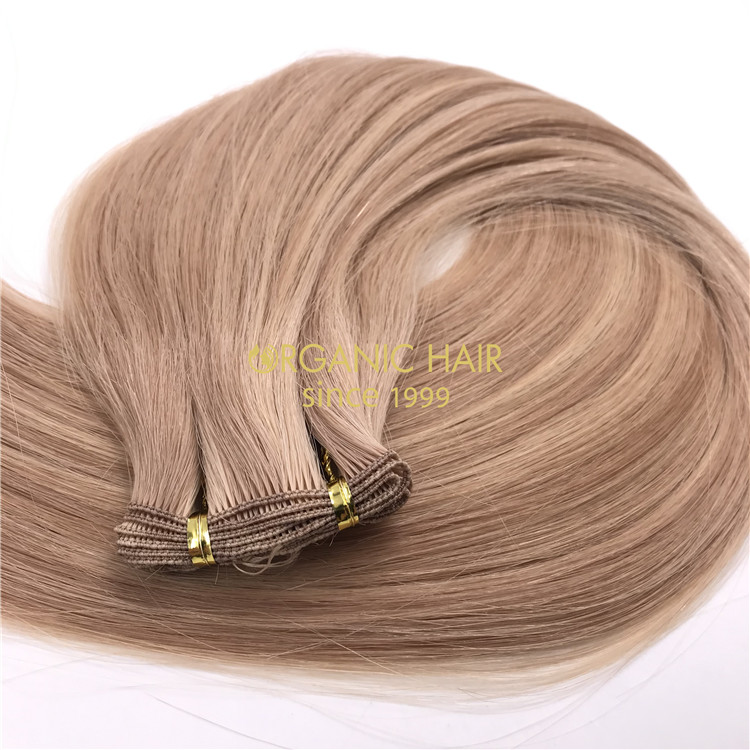 Hot sale and wholesale human hand tied wefts balayage color #18/22 X317