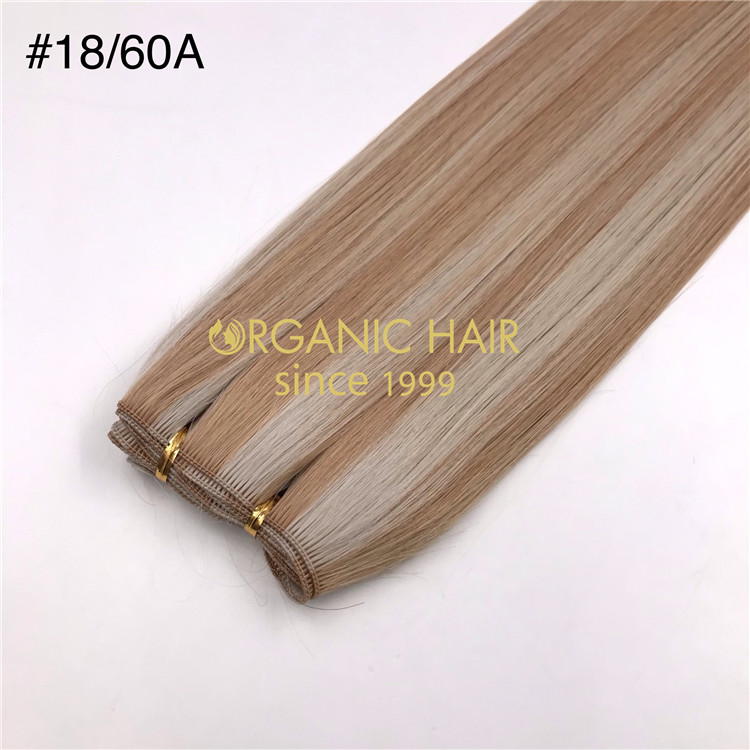 Wholesale human remy hand tied wefts hair extensions customized color X368