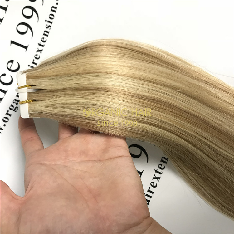 Remy human hair tape in weft vendor V55
