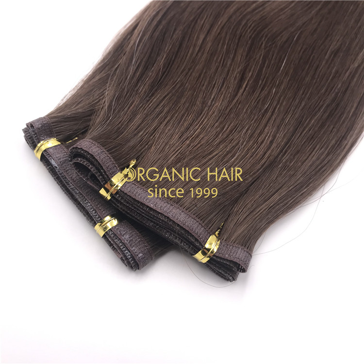 Wholesale hybrid flat wefts dark brown #2 color X305